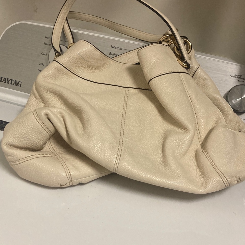 VINTAGE COACH/Off-White Leather Shoulder Bag (never used) - Picture 4 of 5
